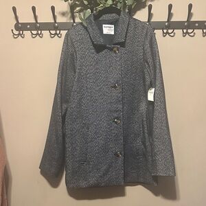 Old Navy Women's Black & White Tweed Pea Coat